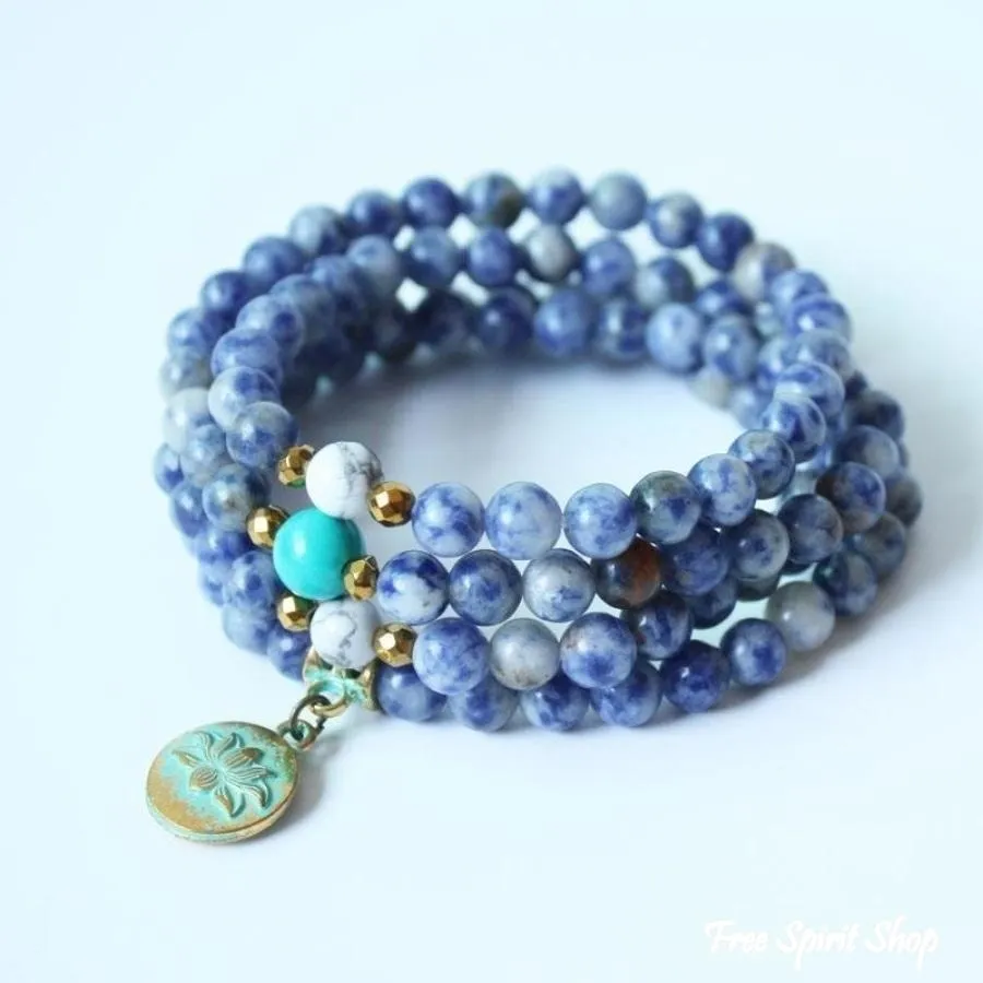 108 Natural Sodalite Gemstone Bead Mala Prayer