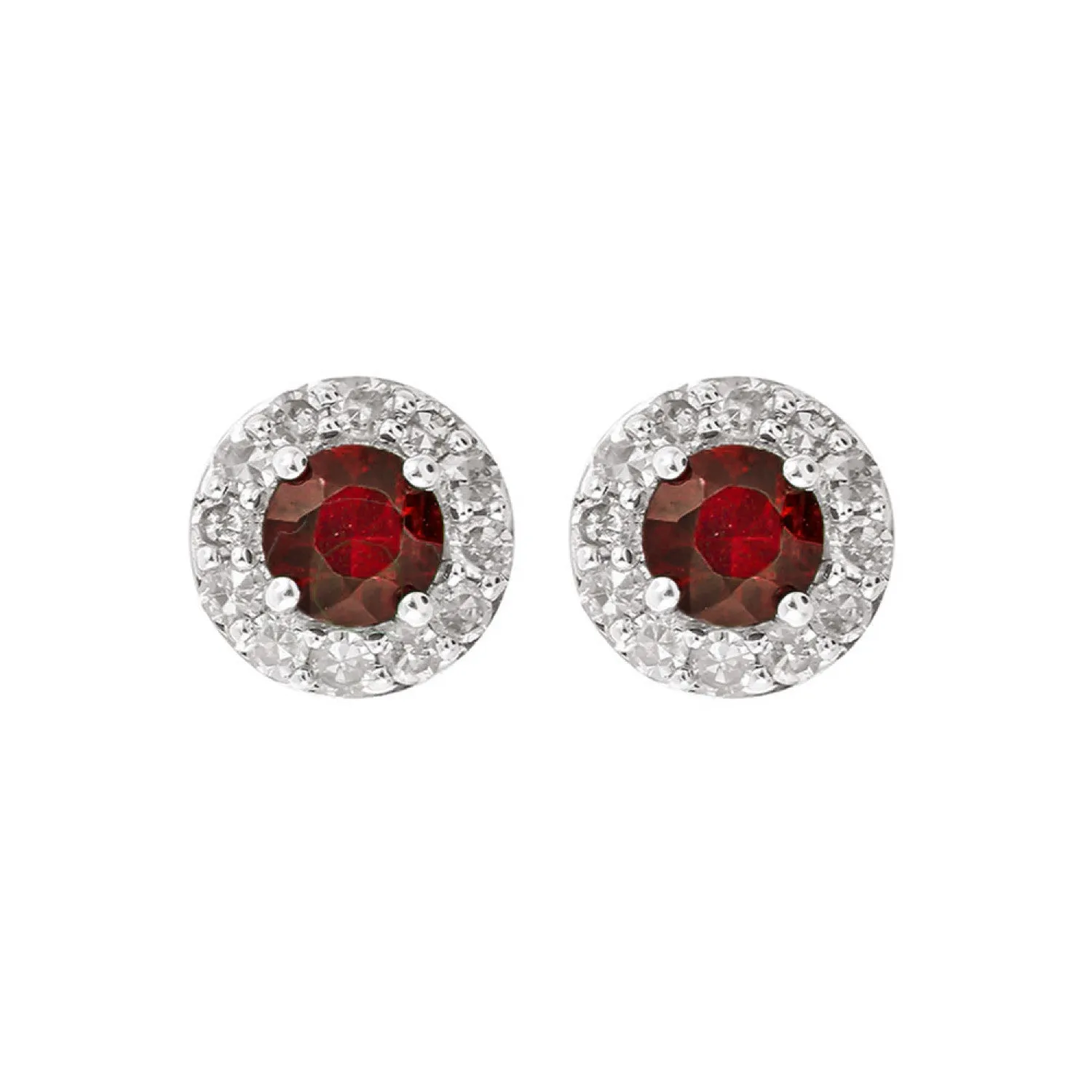 10KT White Gold Diamond and Gemstone Stud Earrings