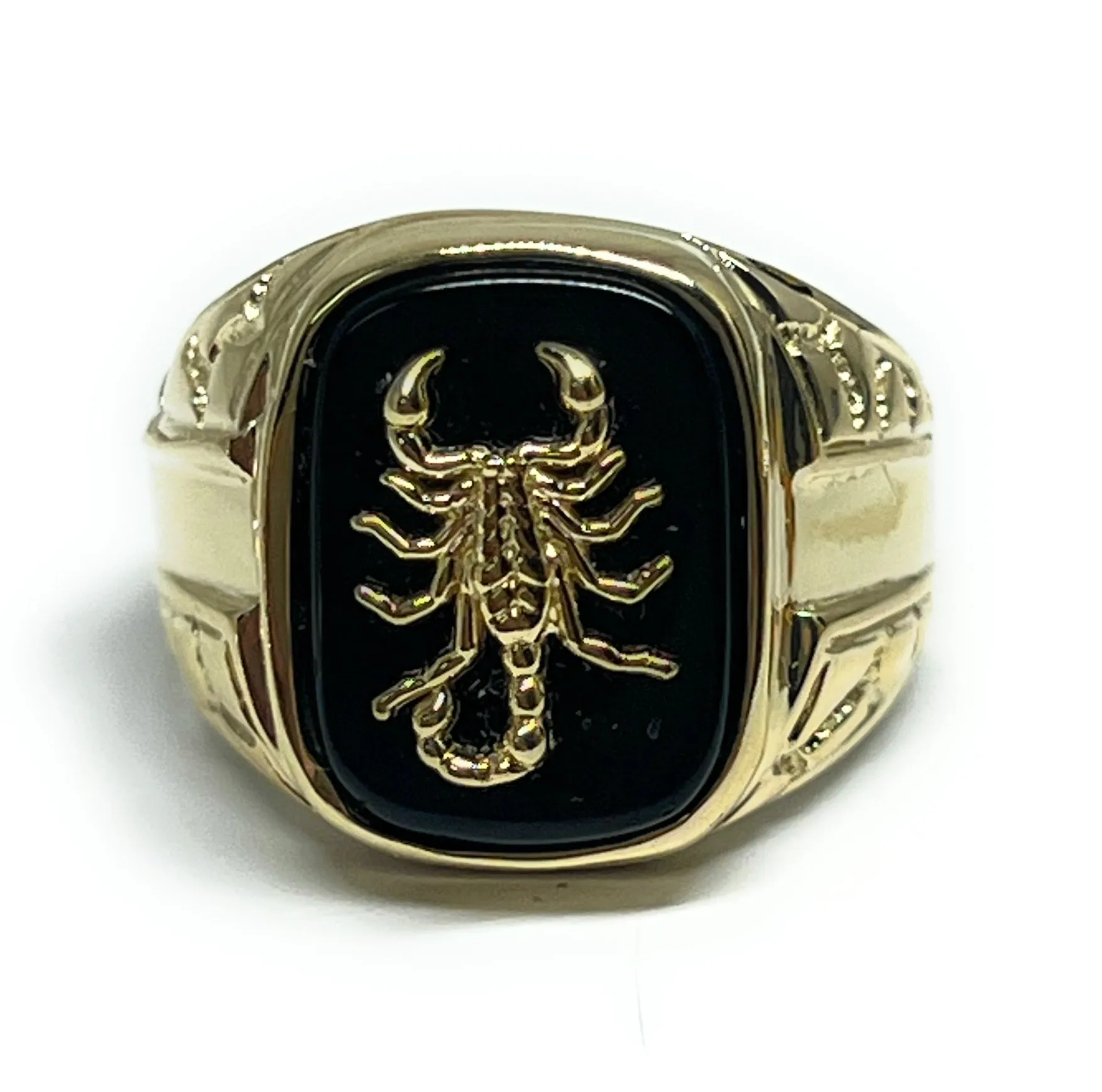 14k Solid Gold SCORPION ONYX Ring (8.3g)