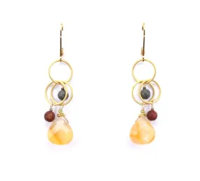 18K Gold Vermeil Earrings with Agate & Jasper