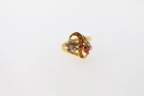 22k Ring Solid Gold Elegant Antique Orange Topaz Stone Band Ring Size 7 au