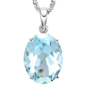 2/3 CT BABY SWISS BLUE TOPAZ 10KT SOLID GOLD PENDANT