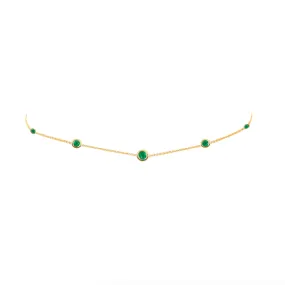 5 Emerald Orbit Bezel Choker