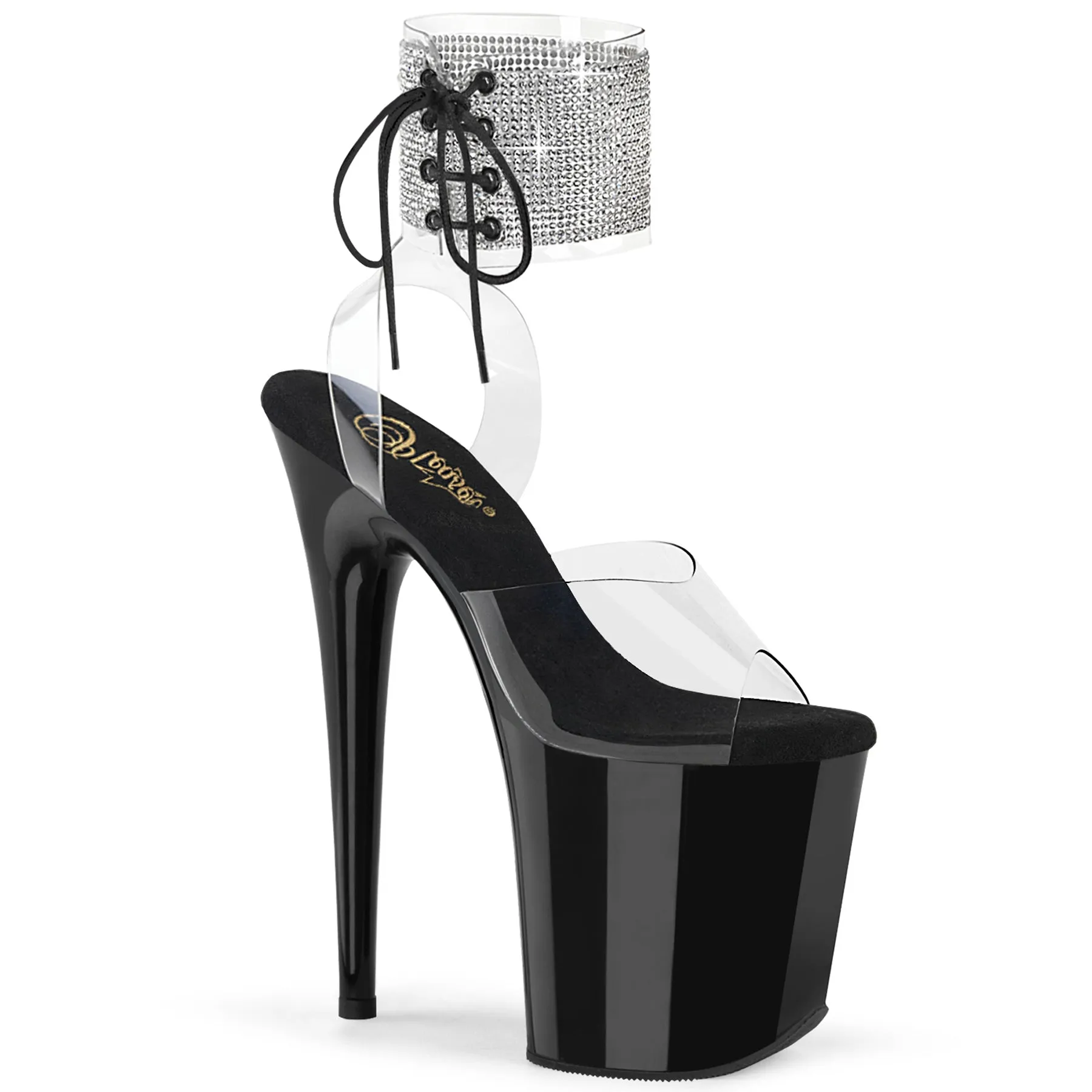 8 Inch Heel FLAMINGO-891-2RS Clear Black