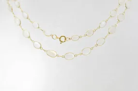 9ct Yellow Gold Moonstone Graduated Line Necklace