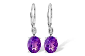 Amethyst and Diamond Earrings