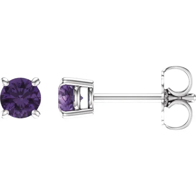 Amethyst Stud Earrings