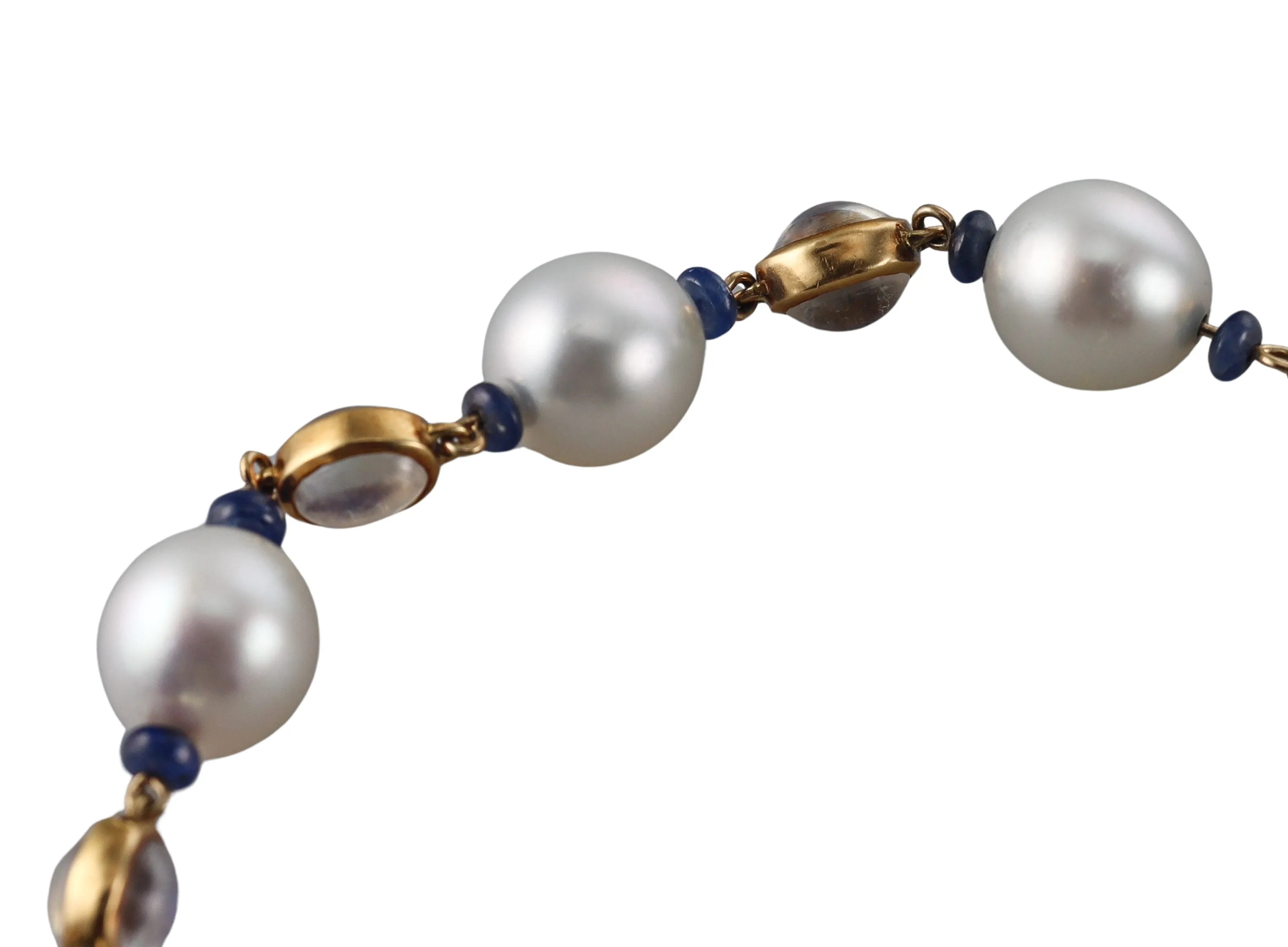 Assael South Sea Pearl Sapphire Moonstone Gold Necklace