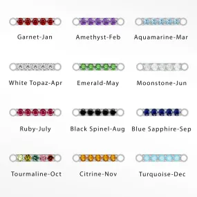 Bar Natural Gemstone 11.5mm 5k White Connectors Pack of 12 Birthstones for Permanent Jewelry