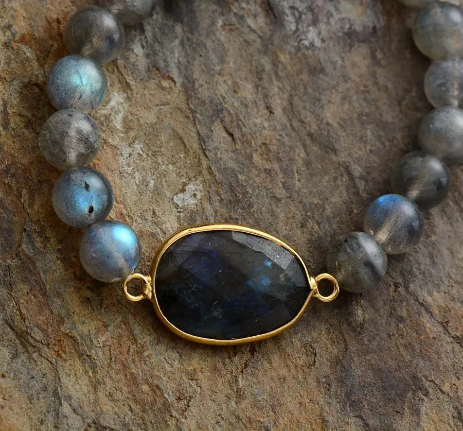 Blue Labradorite Gemstone Bracelet