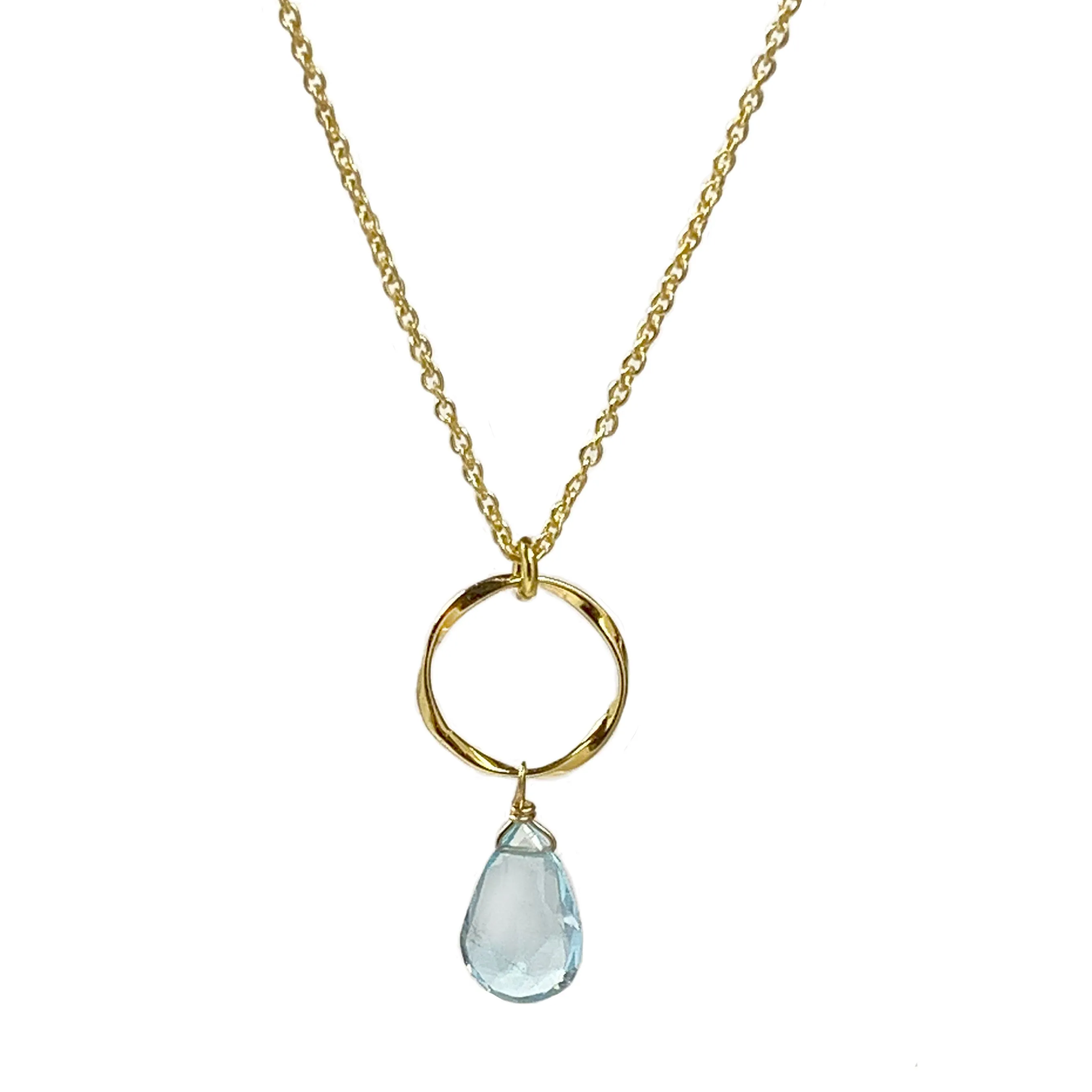 Blue Topaz Dew Drop Necklace