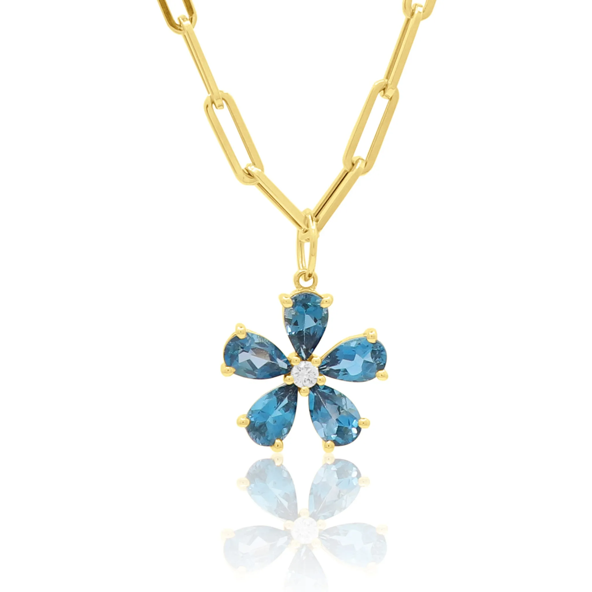 Blue Topaz Fiore Pendant