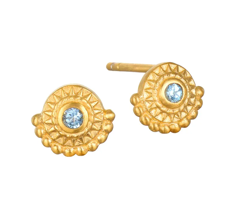 BLUE TOPAZ STUD EARRING