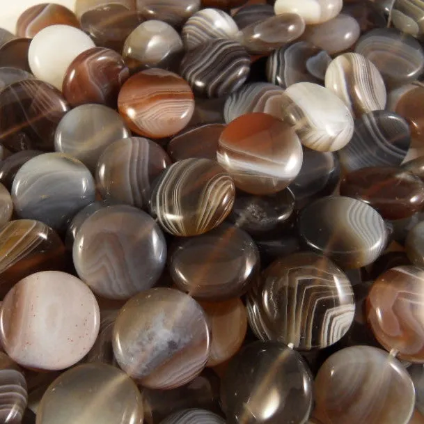 Botswana Agate Puff Coin 14mm