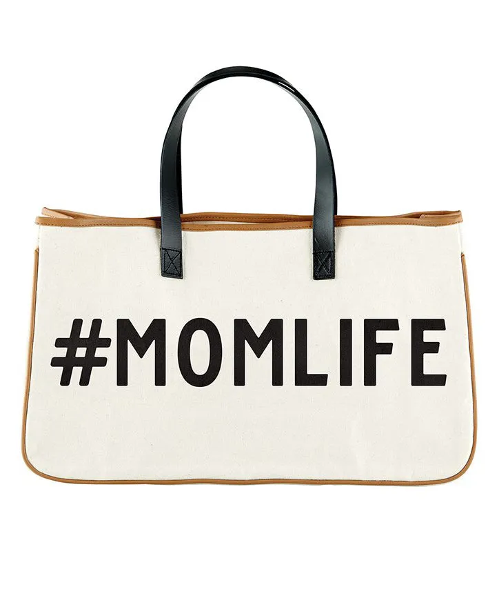 Canvas Tote Bag - #MomLife