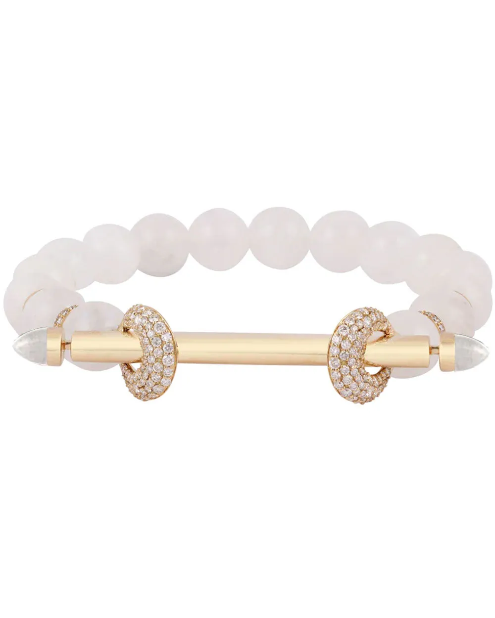 Diamond and Quartz Moonstone Bracelet