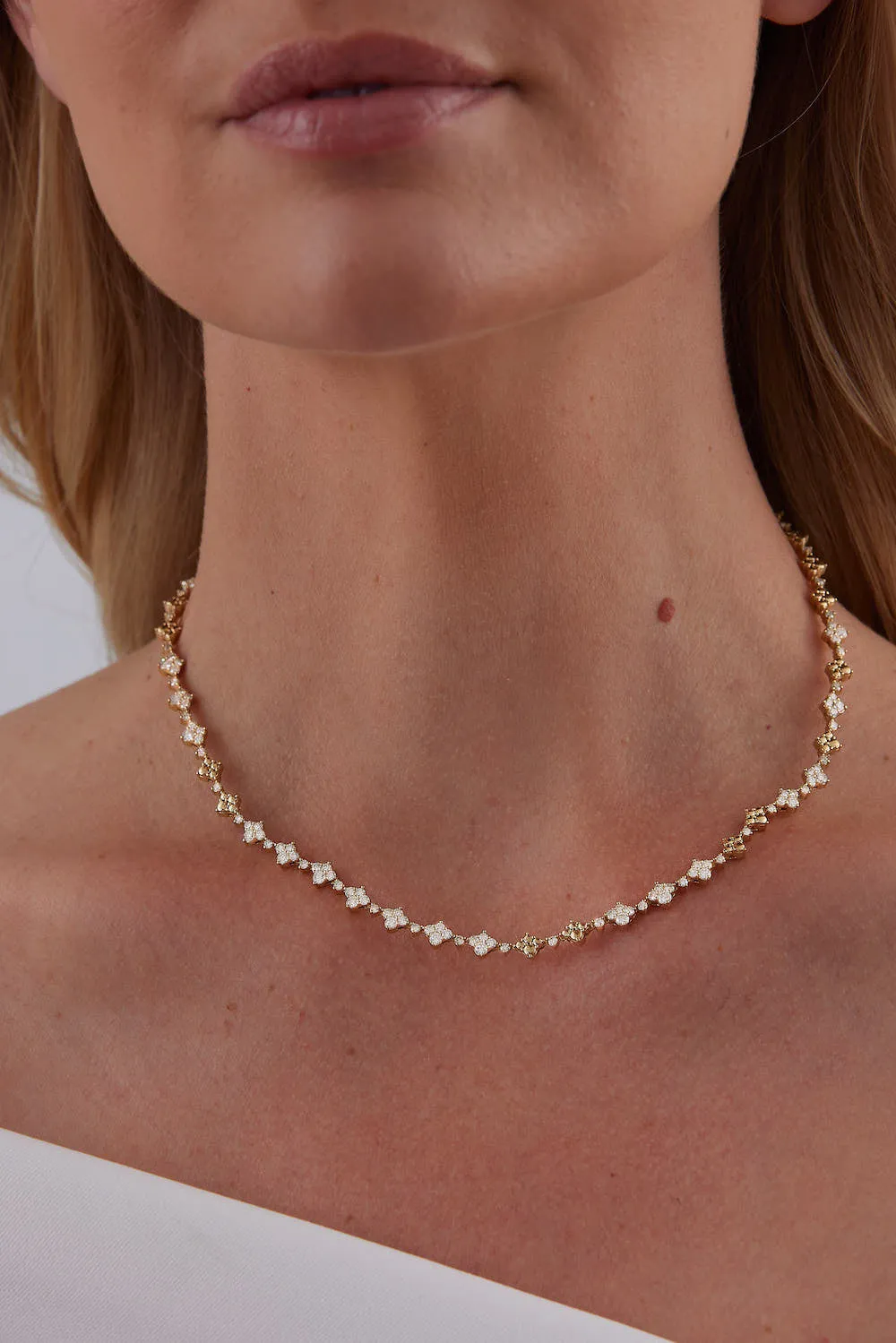 Dujour Four-Cluster Partial Diamond and Gold Choker