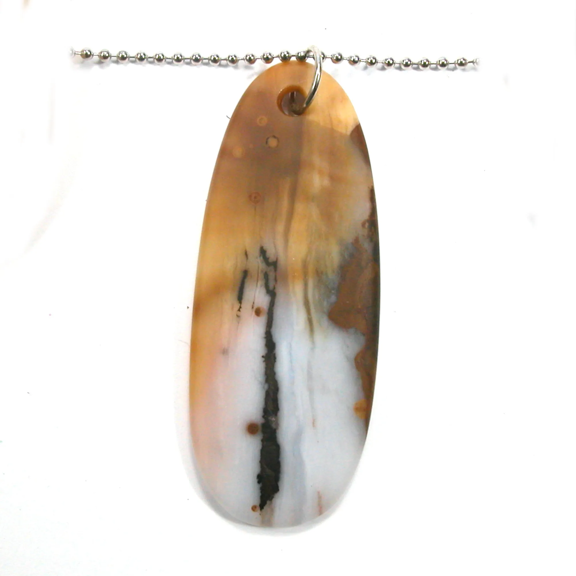 DVH Oregon Polka Dot Agate Matte Bead Pendant Jasper 84x33x8 (5373)