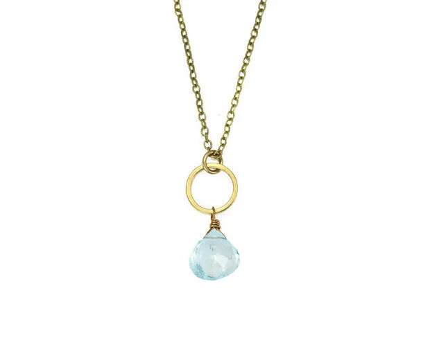 Edgy Petal - Necklace - Blue Topaz Circle #BTZ-21