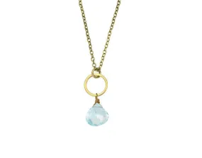 Edgy Petal - Necklace - Blue Topaz Circle #BTZ-21