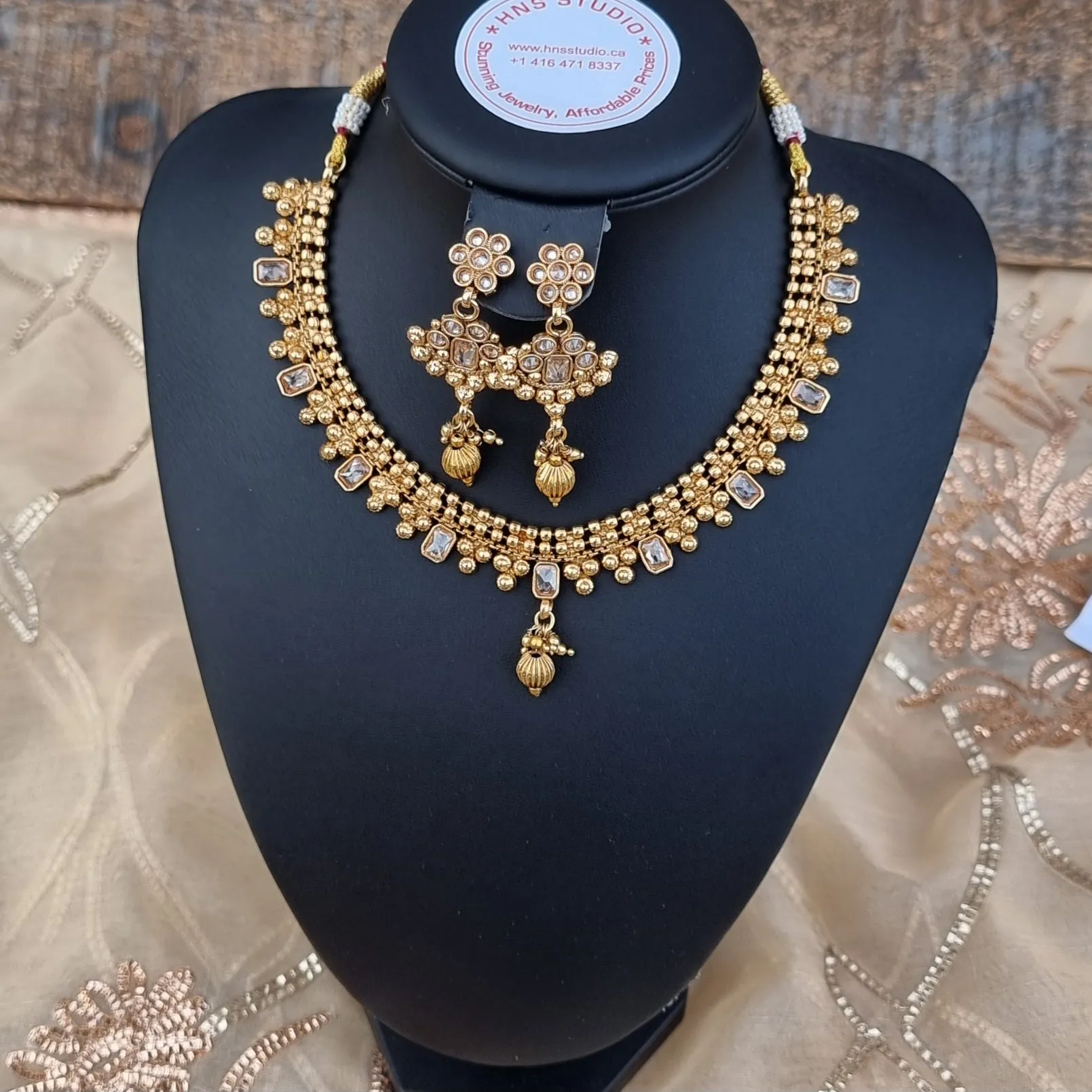 Exquisite Ethnic Choker Set with Matching Earrings