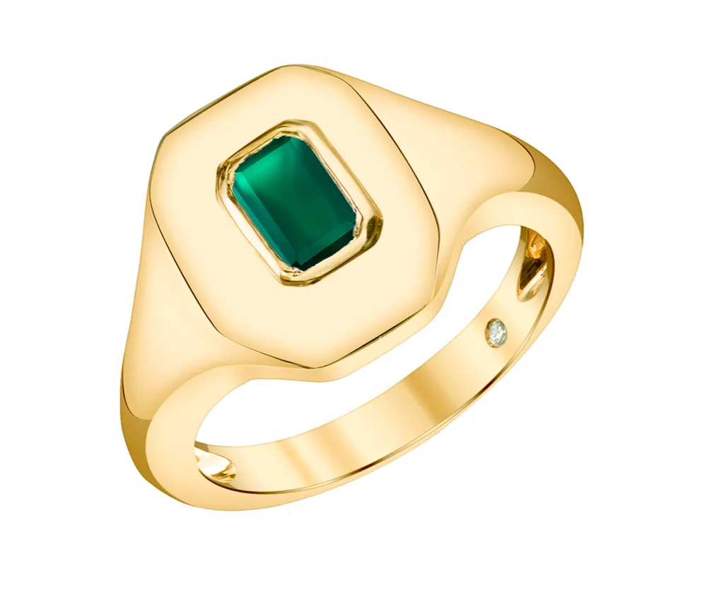 Gemstone Baguette Pinky Ring