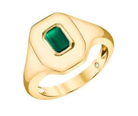 Gemstone Baguette Pinky Ring