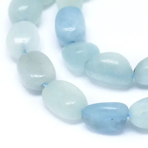 Gemstone Beads, Aquamarine, Natural, Chip Strand, 7-14mm