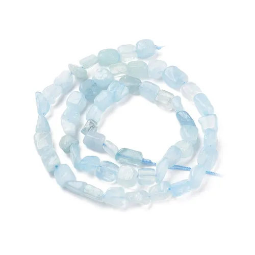 Gemstone Beads, Aquamarine, Natural, Chip Strand, 7-14mm