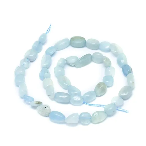 Gemstone Beads, Aquamarine, Natural, Chip Strand, 7-14mm