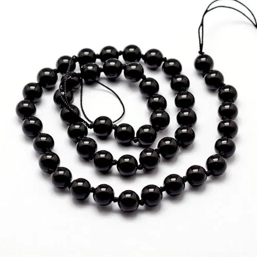 Gemstone Beads, Black Onyx, Natural, Round, 8mm