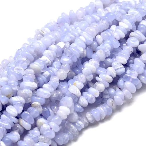 Gemstone Beads, Blue Lace Agate, Natural, Free Form, Chip Strand, 5-14x4-10mm