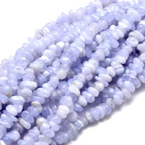 Gemstone Beads, Blue Lace Agate, Natural, Free Form, Chip Strand, 5-14x4-10mm