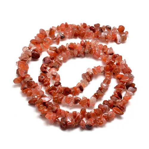 Gemstone Beads, South Red Agate, Natural, Free Form, Chip Strand, 5-8mm