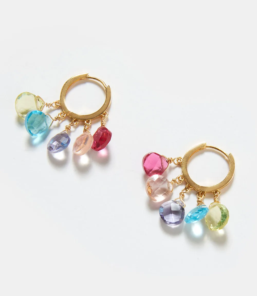 Gemstone Huggie Earrings