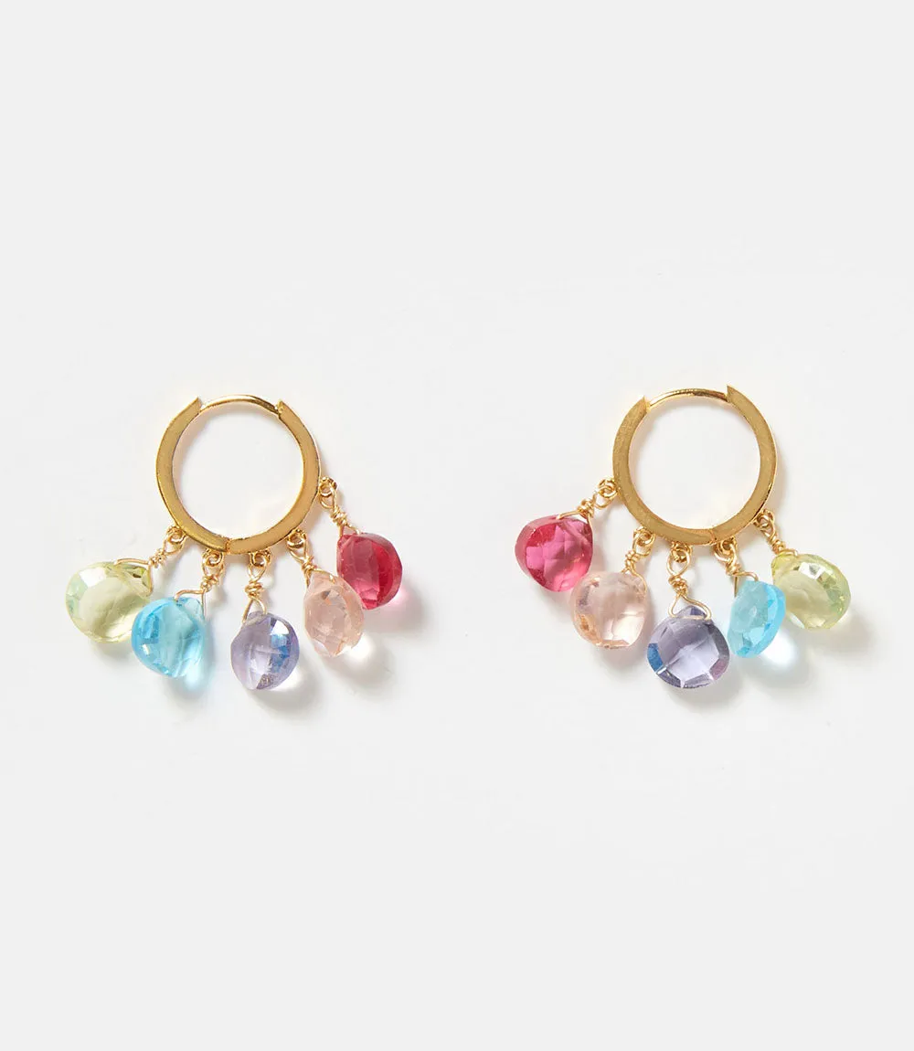 Gemstone Huggie Earrings