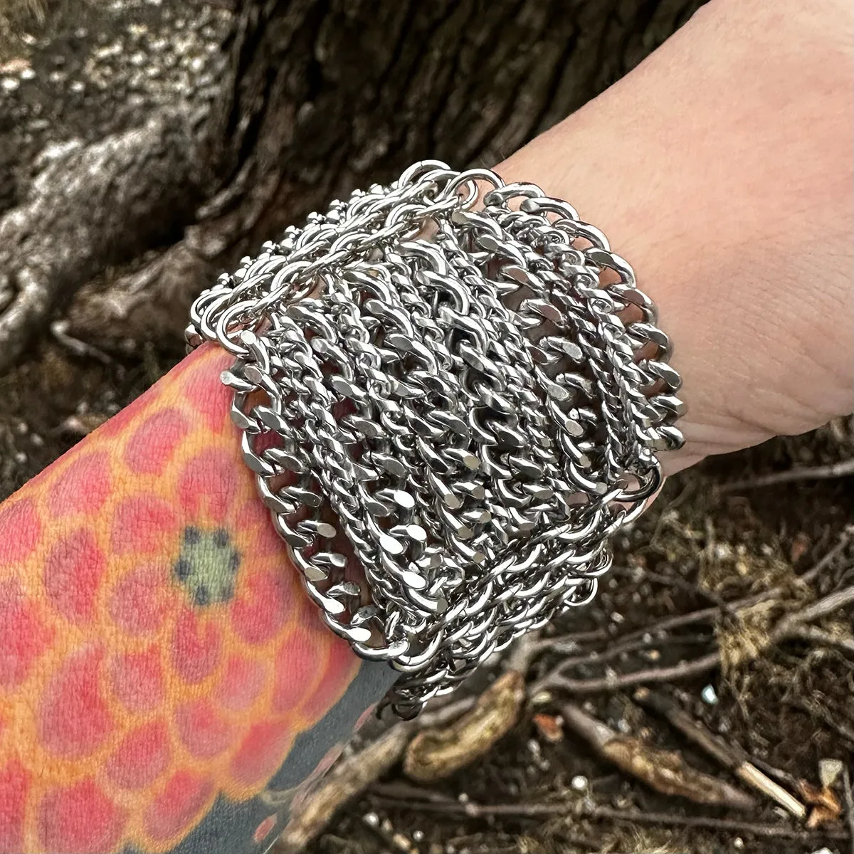 GEMSTONE Square Zebra Jasper Cuff Bracelet