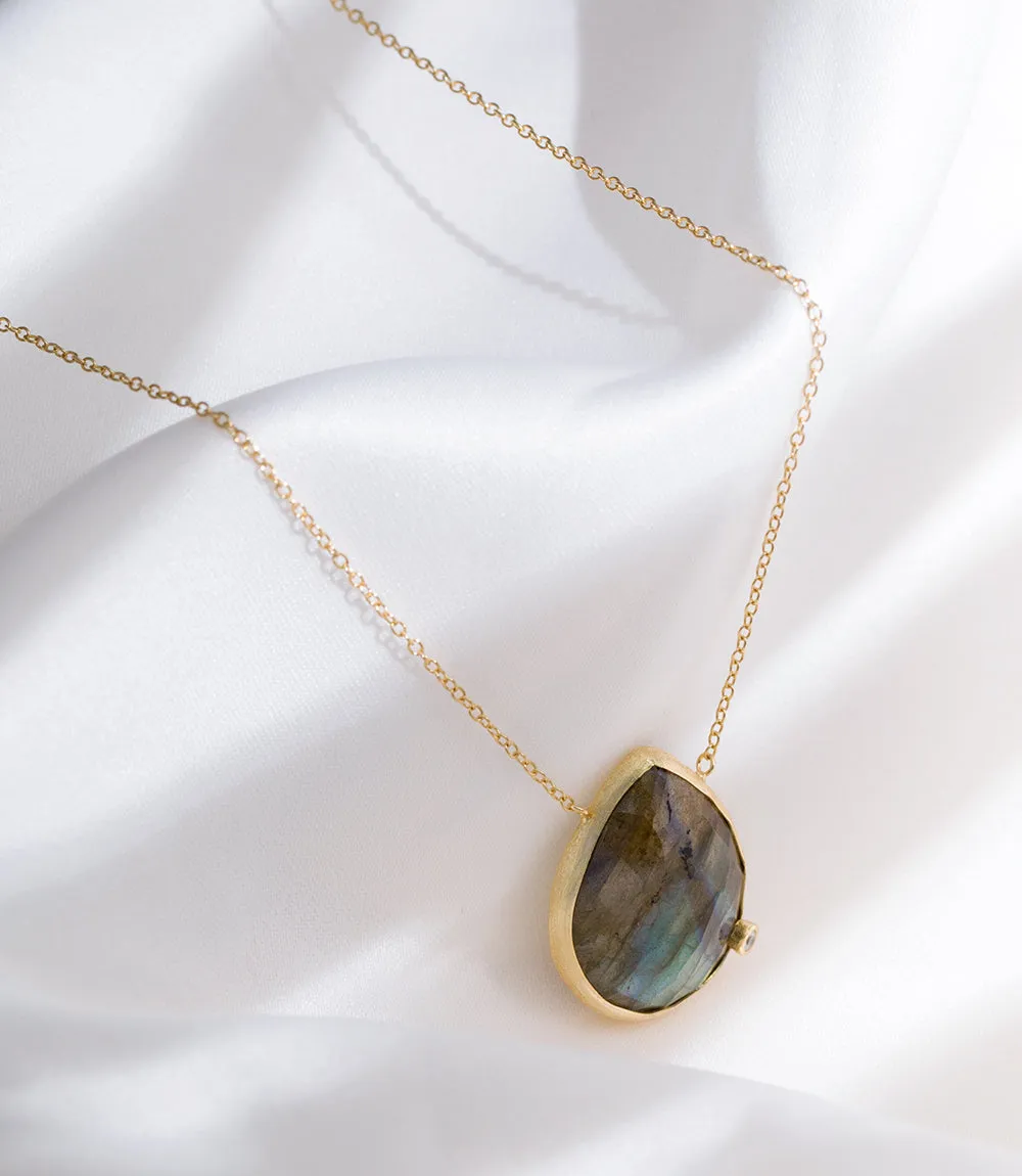 Gemstone Teardrop Necklace