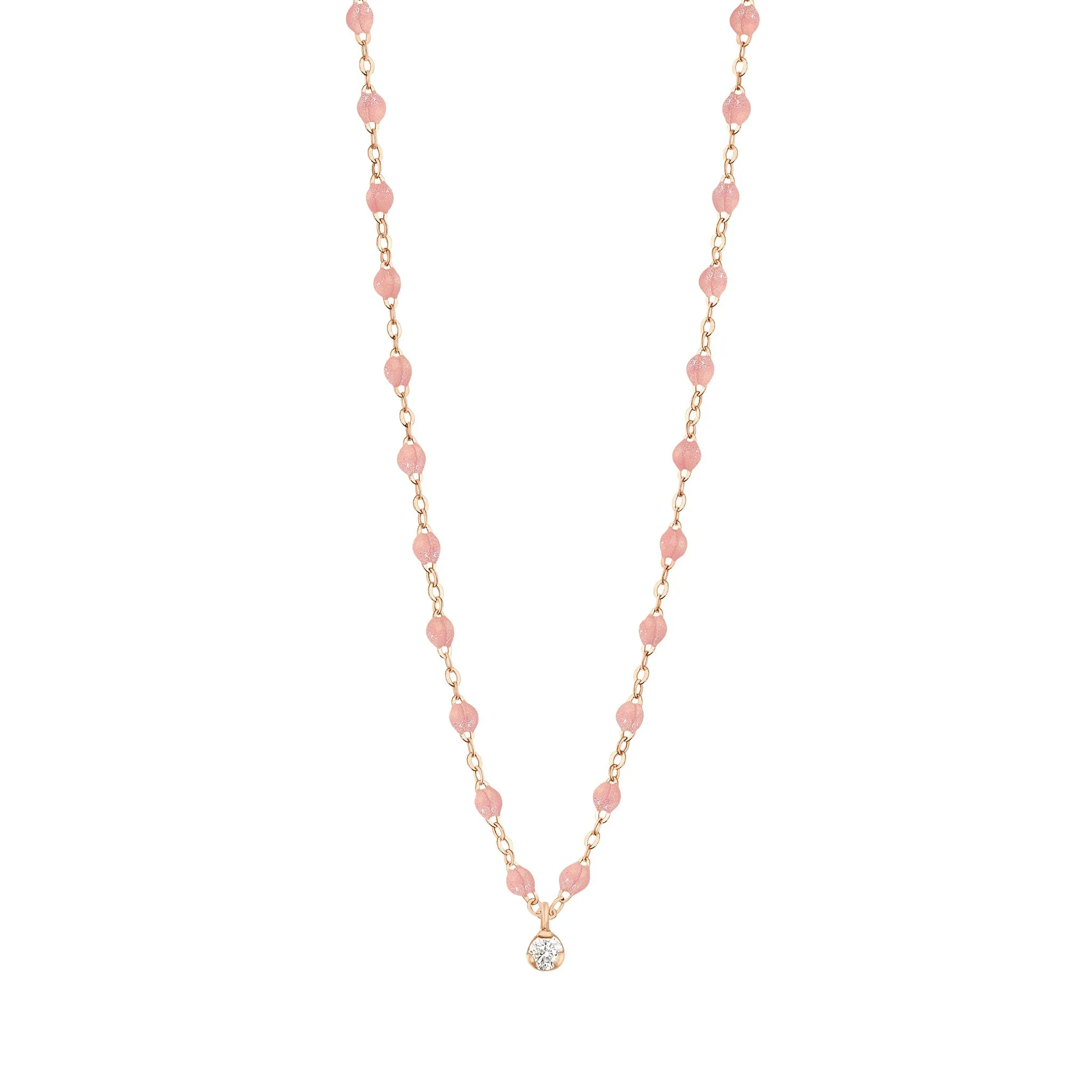 Gigi Supreme Classic 1 Diamond Necklace, Blush, Rose Gold, 16.5