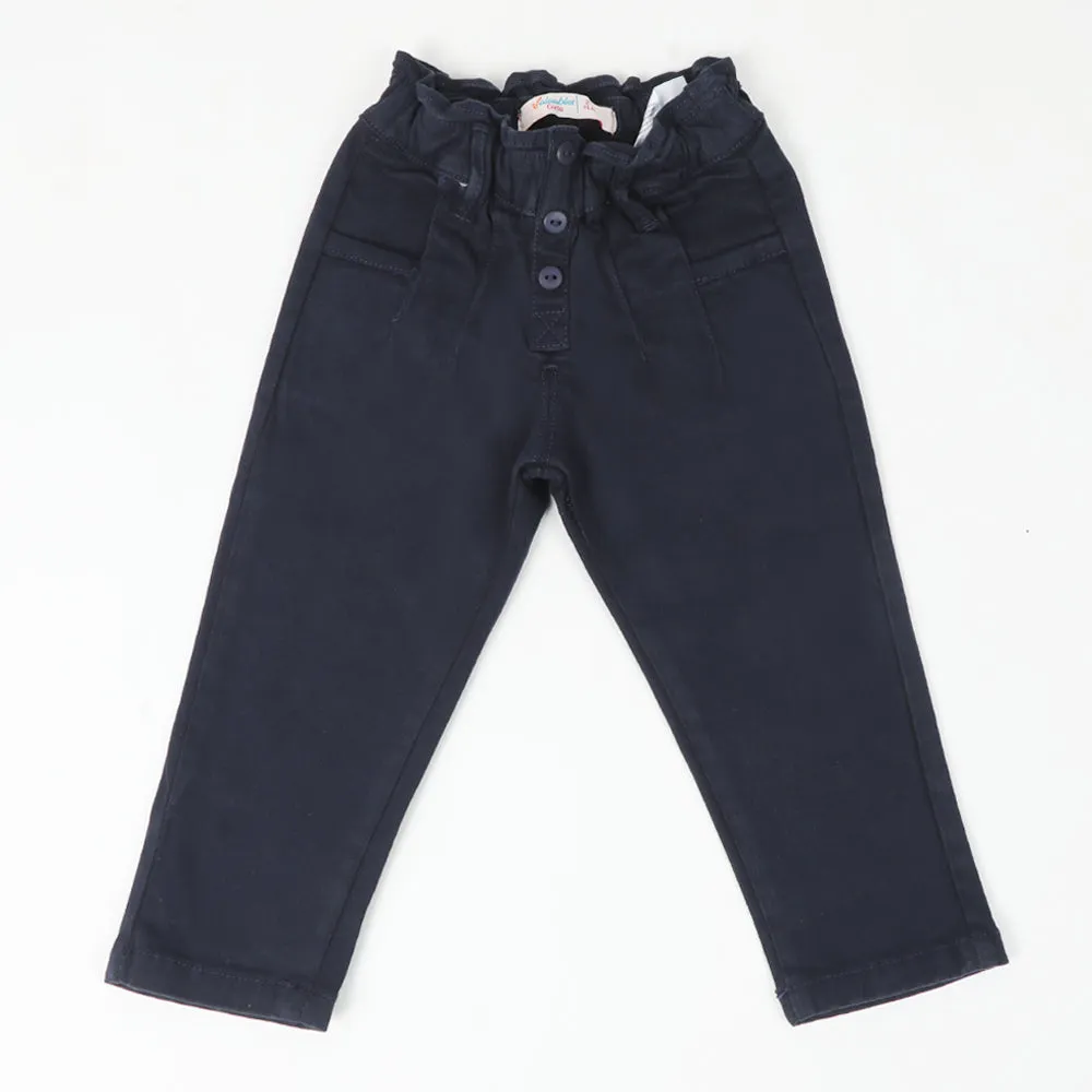 Girls Cotton Pant - Navy Blue