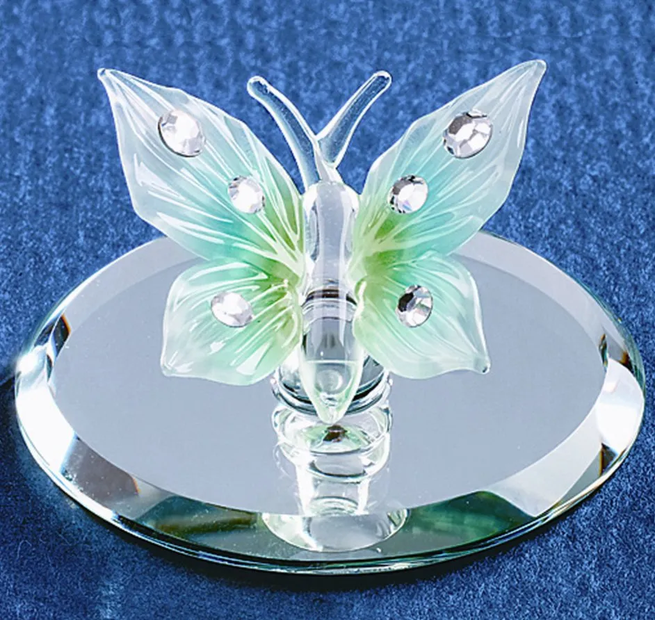 Glass Jeweled Butterfly Figurine