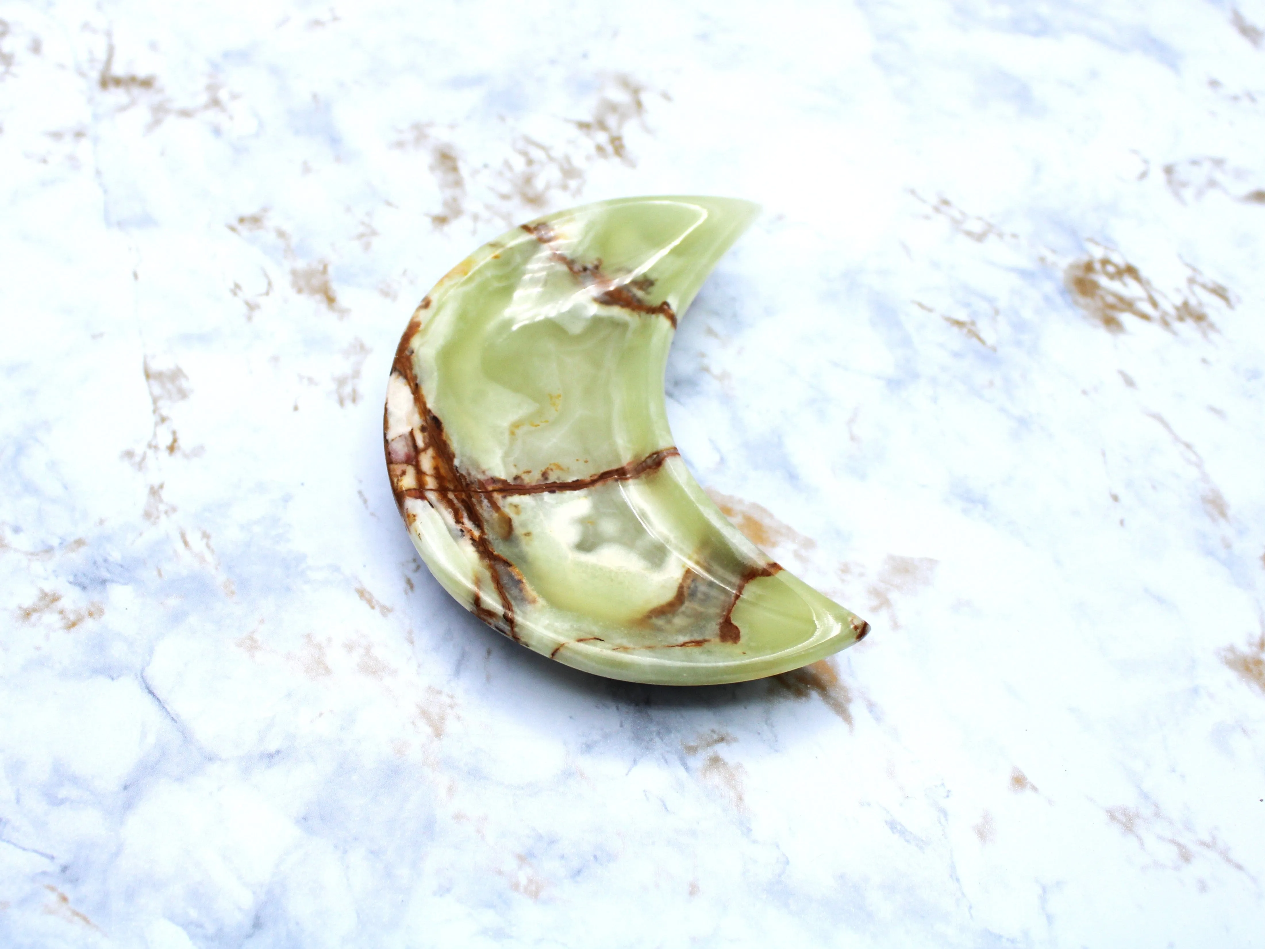 Green Onyx Moon Plate