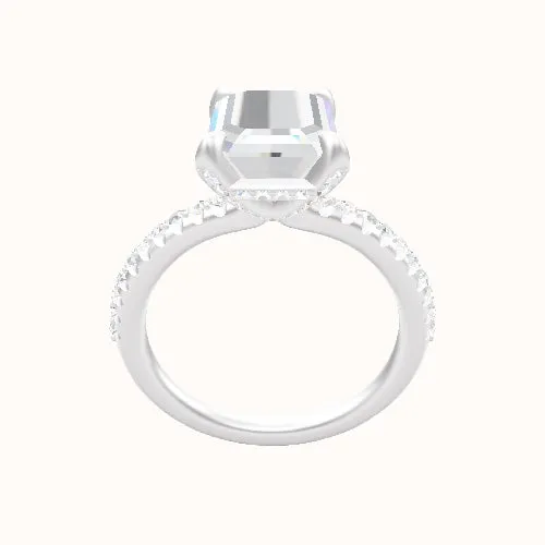 Half Pave Engagement Ring With Pave Basket Head