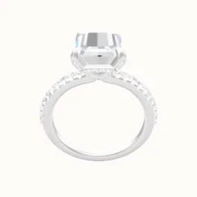 Half Pave Engagement Ring With Pave Basket Head