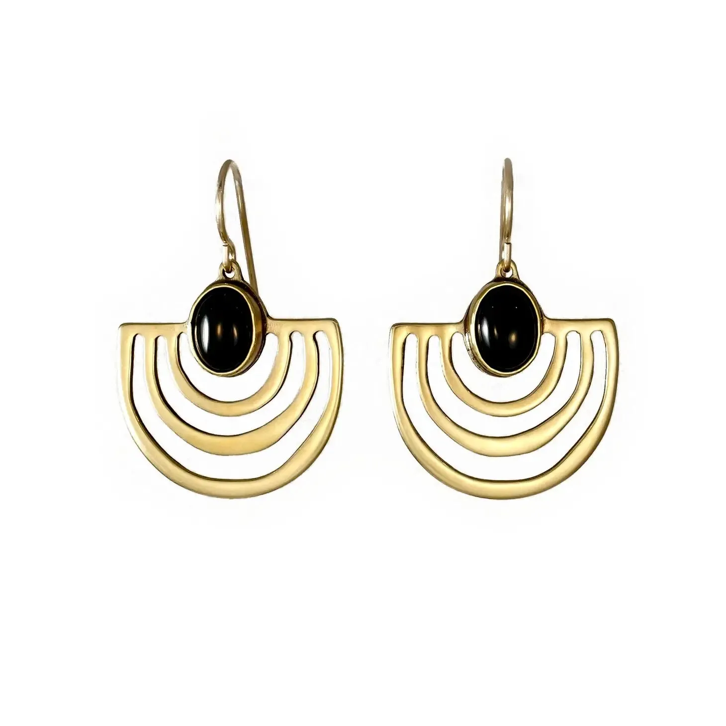 Halo Onyx Earrings