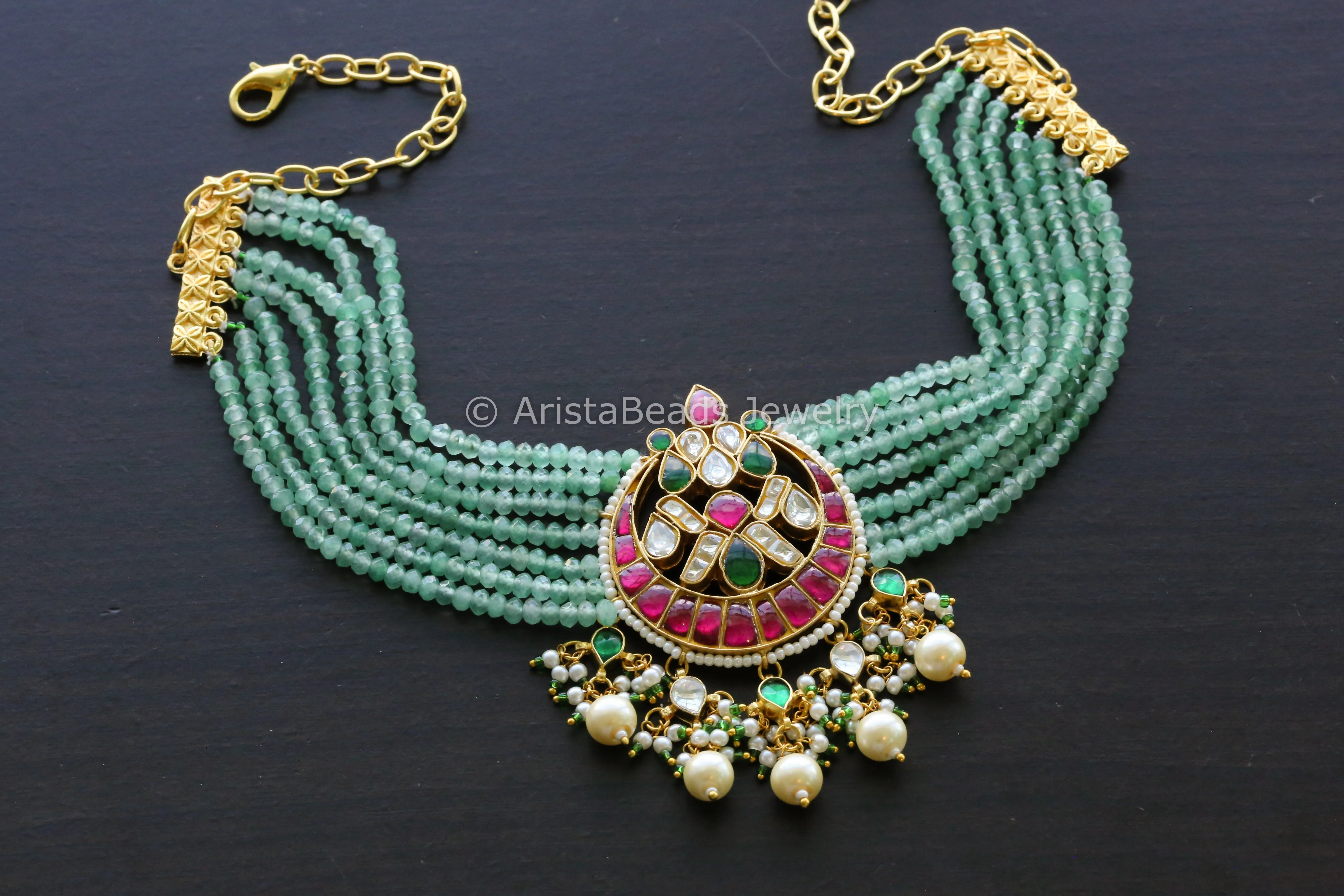 Handmade Jadau Kundan & Onyx Necklace