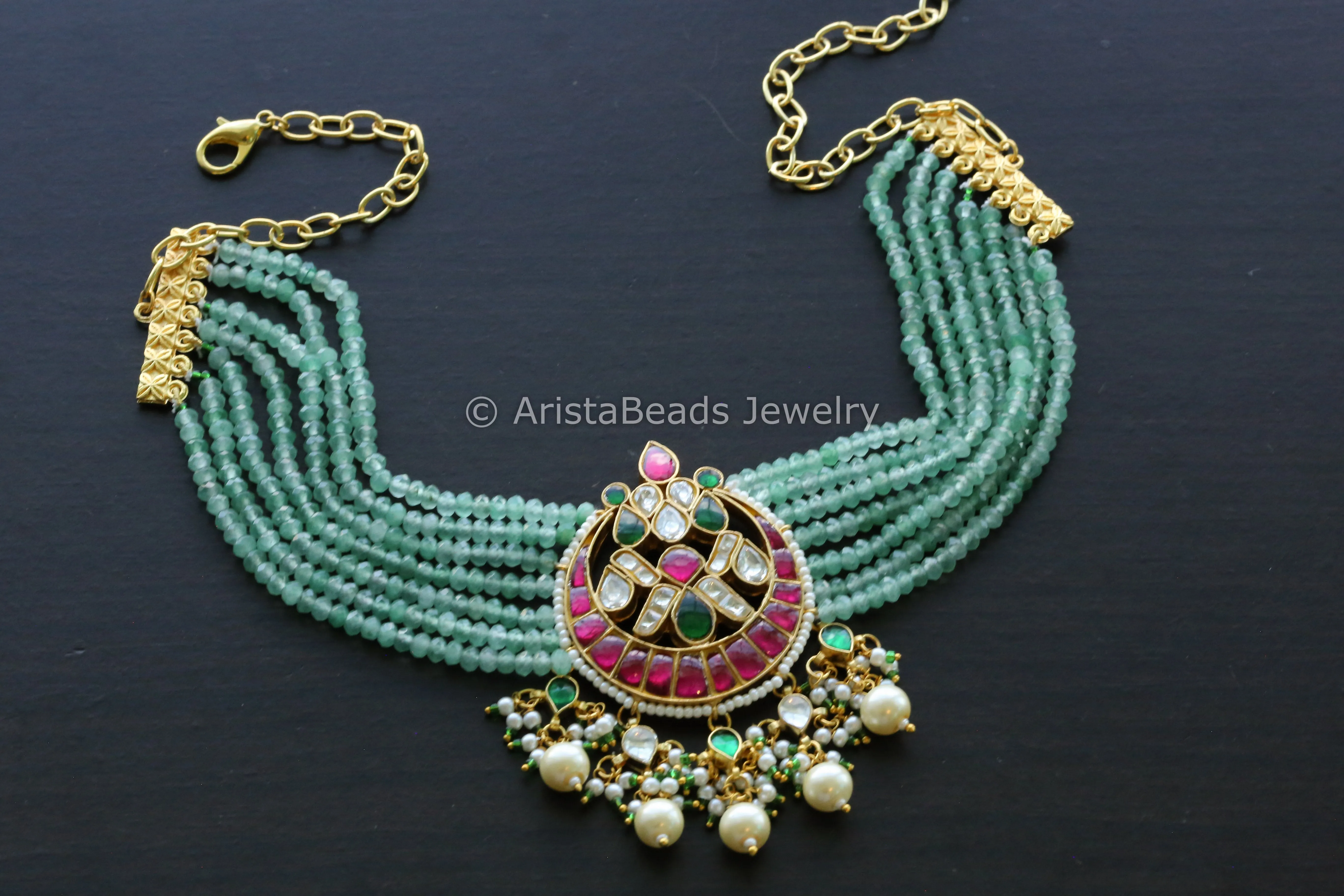 Handmade Jadau Kundan & Onyx Necklace