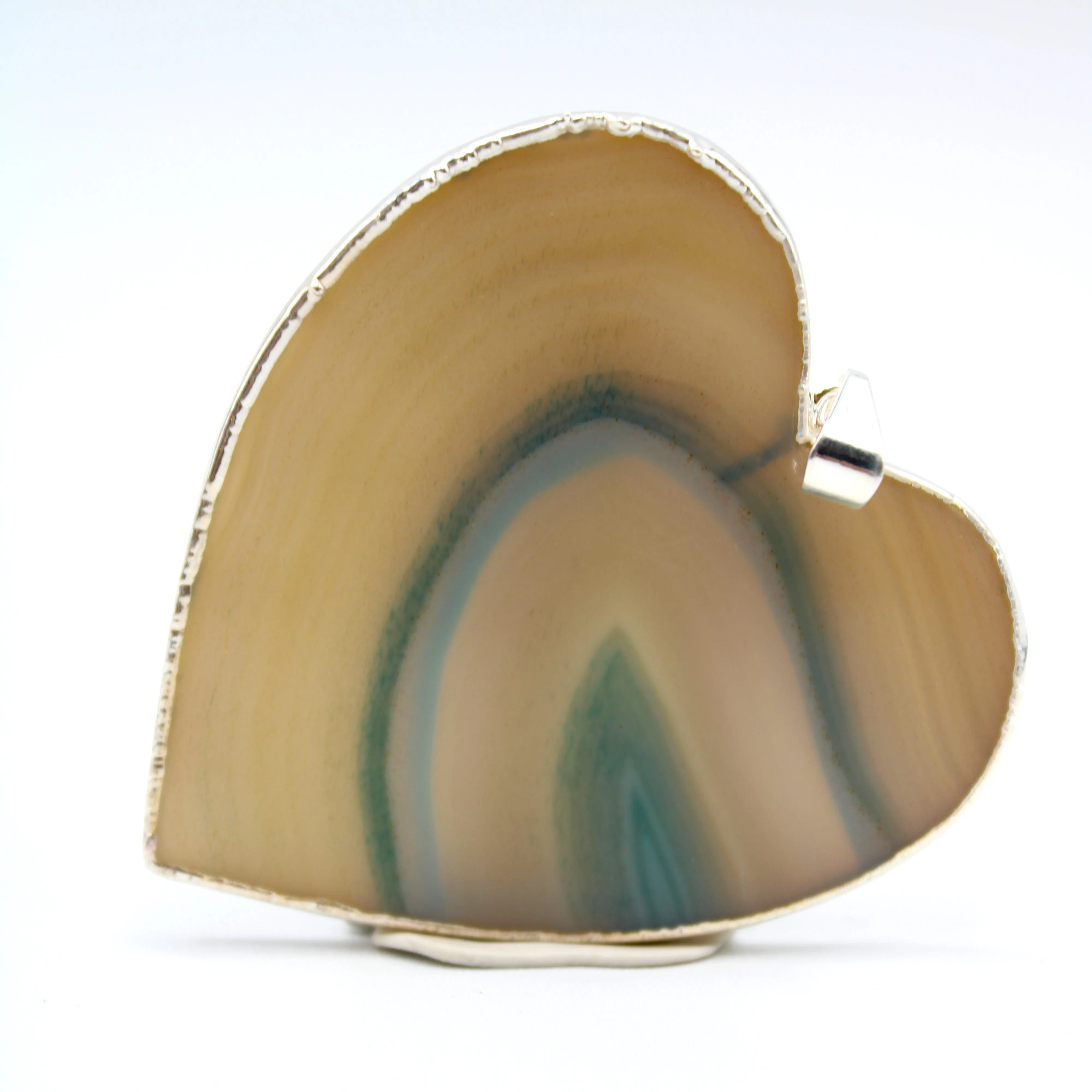 Heart Shaped Agate Slice Pendants