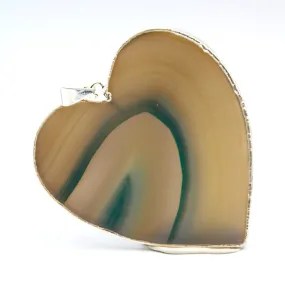 Heart Shaped Agate Slice Pendants