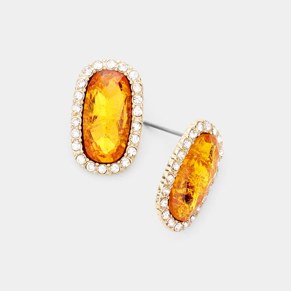 iLLASPARKZ Druzy Rhinestone Pave Stud Earrings